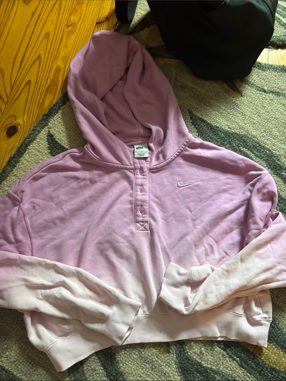 Nike Lilac to Light Pink Ombre Hooded Pullover cropped